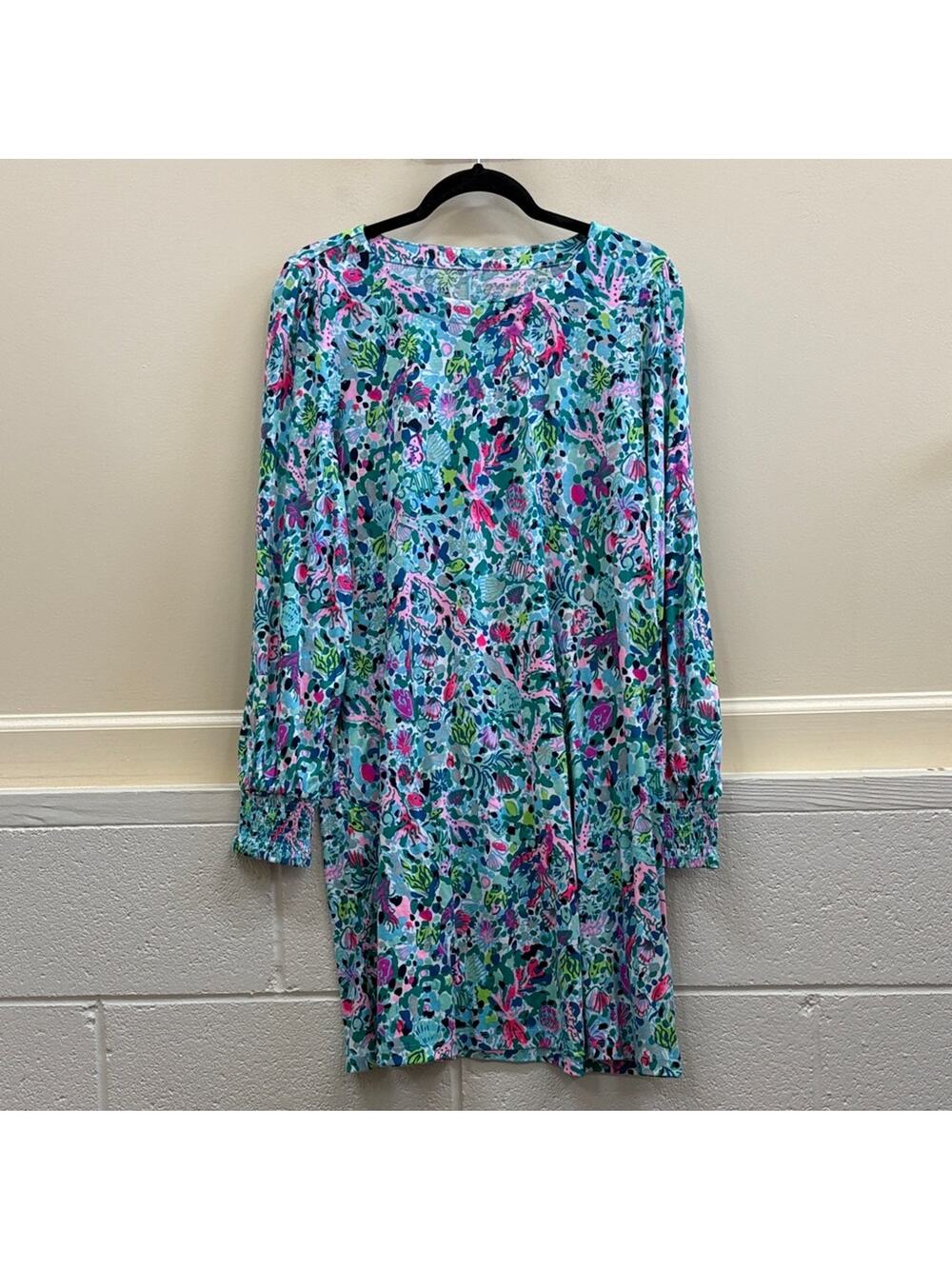 Lilly Pulitzer Diann long sleeve NWT large Multicolor Tropical Print Dress